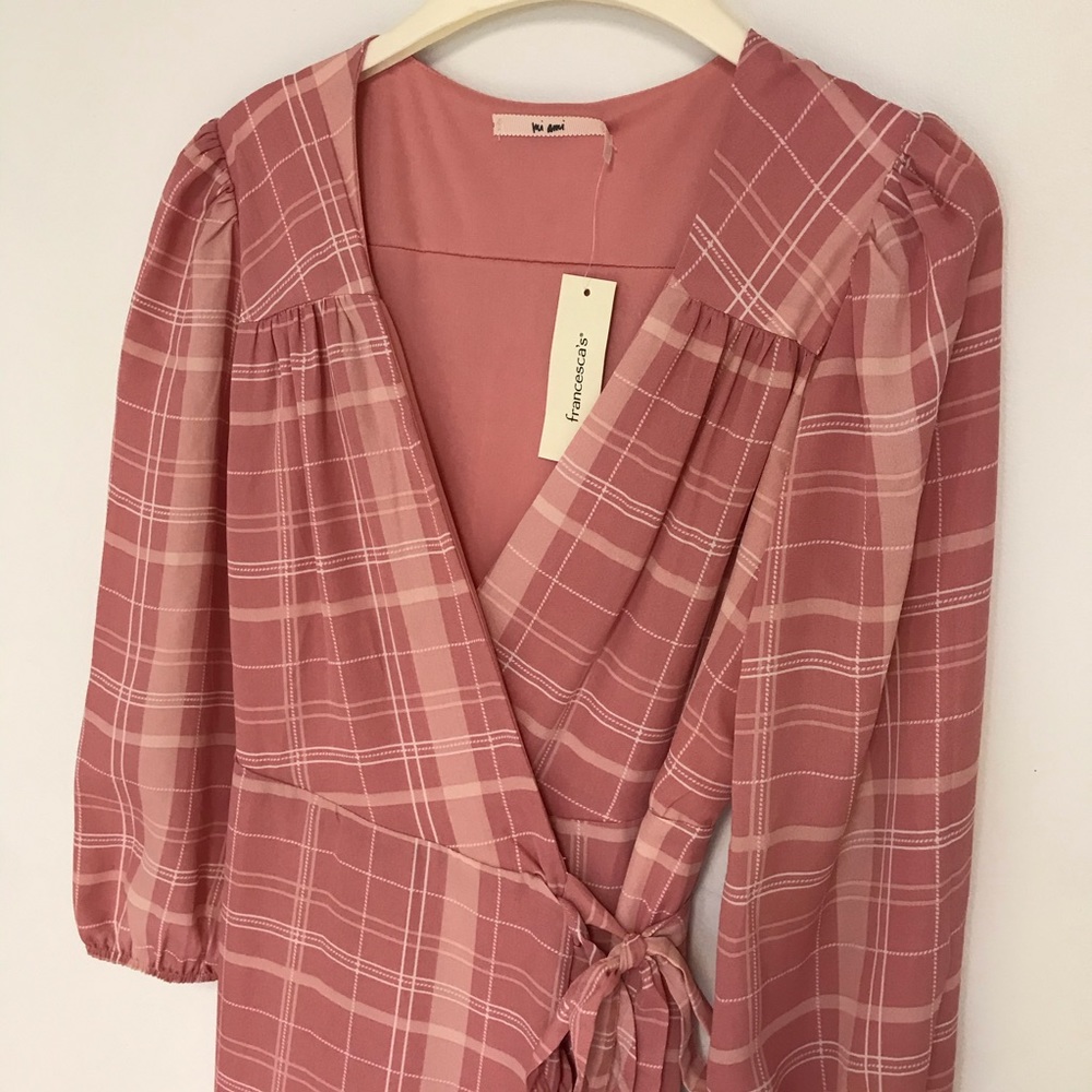 NWT Leticia Plaid Wrap Dress - Picture 9 of 12